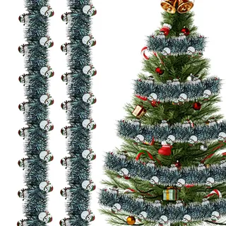 5 Stück Weihnachten Lametta Girlande,10M Künstliche Tannengirlande,Lametta Girlande Weihnachten Deko, Weihnachtsgirlande, für Kamin, Treppe, Haustür, Weihnachtsbaum (B)