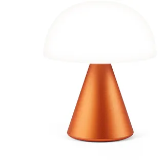 Lexon MINA M Wiederaufladbare kabellose LED-Tischlampe, für Nachttisch oder Schreibtisch, mit Dimmer, bis zu 12 Stunden Akkulaufzeit - Aluminium Orange