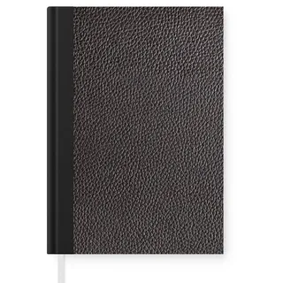MuchoWow Notizbuch Leder - Lederoptik - Schwarz - Hell, Notebook, Notizblock a5, Tagebuch, Journal Liniert schwarz