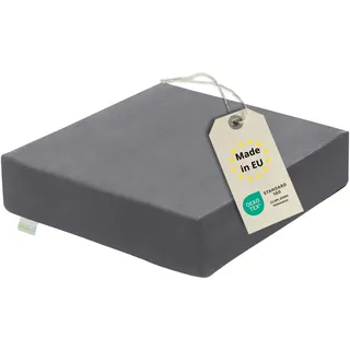 Bodyprotect Sitzerhöhung 40x40x10cm, Sitzkissen Erwachsene & Senioren, Grau | Stuhlkissen 10 cm hoch, Festes bequemes Kissen für Bürostuhl, Auto & Rollstuhl, Aufstehhilfe, Made in EU, OEKO-TEX, Waschbar
