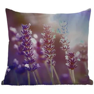 MuchoWow Dekokissen Lavendelblüten - Lila - Sonnenlicht, Kissenbezüge, Kissenhülle, Kissen, Outdoor, 45x45 cm lila 45 cm x 15 cm x 45 cm