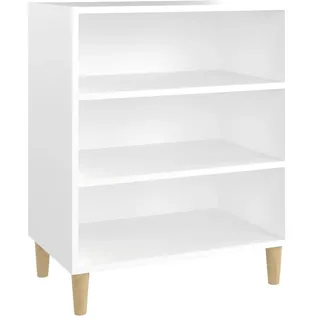 vidaXL Sideboard mit 3 Regalböden Bücherregal Standregal Beistellschrank Regal Bücherschrank Schrank Kommode Anrichte Weiß 57x35x70cm Holzwerkstoff