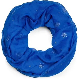 Stylebreaker Loop mit glitzerndem Schneeflocken Print. in Royalblau | Gr.: onesize