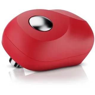 Arendo Elektrischer Dosenöffner Deckelöffner, Büchsenöffner für alle Dosengrößen, Öffnung ohne scharfe Kanten, automatische 360° Drehung, Automatikstopp rot
