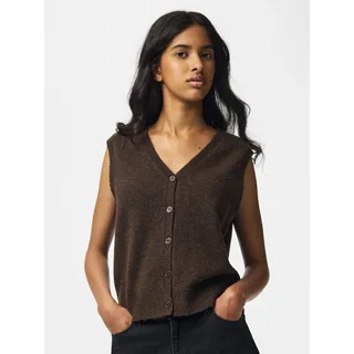 Pieces PCSALLY SL V-Neck Knit Vest Braun M
