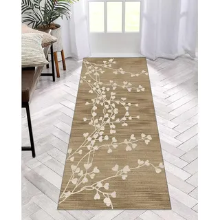ZDYHMrj Teppich Läufer Flur Küche rutschfest waschbar Teppichläufer Lang 70X250CM Braun Modern Design Meterware Korridor Tepiche Esszimmer Schlafzimmer Wohnzimmer Schmutzfangmatte Küchenteppich