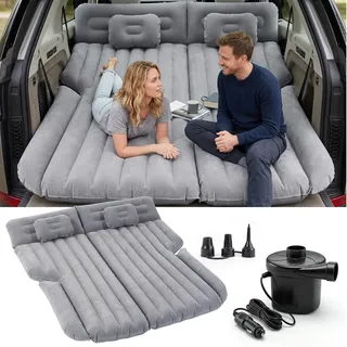 Sekey Auto Matratze mit 12V-Luftpumpe für Roadtrips, SUV Luftmatratze für 2–3 Personen, jederzeit aufblasen und sofort entspannen, Camping-Luftmatratze für SUV, Kombi, Van, Minivan, MPV, RV und Pickup