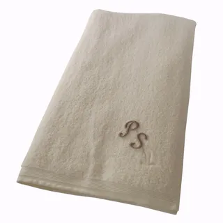 Möve Sauna-Tuch mit Ihrem Wunsch-Monogramm Bestickt Superwuschel, Creme/Natur/Ivory 017, 80 x 200 cm