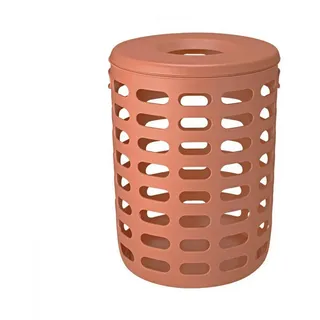 BLOMUS Wäschesammler -KORIE- | Wäschekorb 90 L mit Deckel | Großer Wäschebehälter 40Ø x 54H cm | Farbe Amber Brown