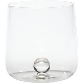 Zafferano Bilia Glasbecher - Handgemachtes Transparent Glas, Verziert mit bunter Glaskugel im Inneren, cl 44 h 90mm d 88mm - Set 6 Stück - transparent