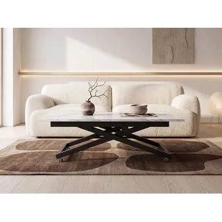 WFL GROUP Axen Marmor Weiß 120-160 x 80 x 38-75 cm
