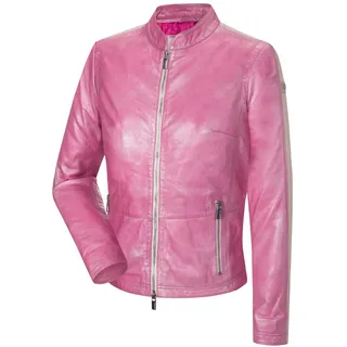 MILESTONE Lipsi Damen Lederjacke Lammnappa Leder Metallic-Look (40, Pink) - 40