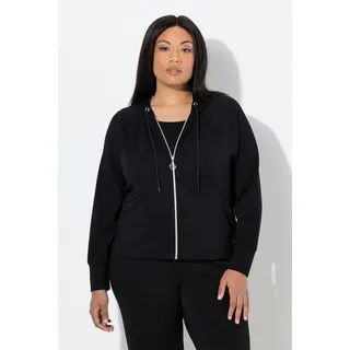 Ulla Popken Sweatjacke Kapuze Schwarz 58/60