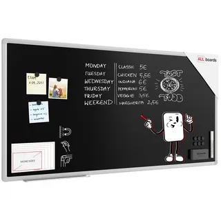ALLboards Wandtafel ALLboards Kreidetafel Magnetisch mit Alurahmen Premium EXPO 120 cm x 60 cm
