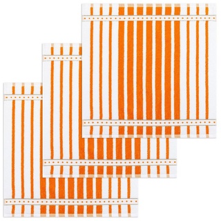 Kracht Geschirrtuch Blockstreifen, (Set, 3-tlg., Set), 3er Pack Frottee Küchenhandtücher (3 Stück) ca.50x50cm Baumwolle orange