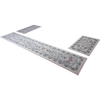 Bettumrandung HOME AFFAIRE "Oriental" Gr. B/L (Brücke): 60 cm x 110 cm (2 St.) B/L (Läufer): 60 cm x 320 cm (1 St.), rechteckig, rosa Bettumrandungen Läufer-Set, Kurzflor, Orient-Optik, mit Bordüre, pflegeleicht, elegant