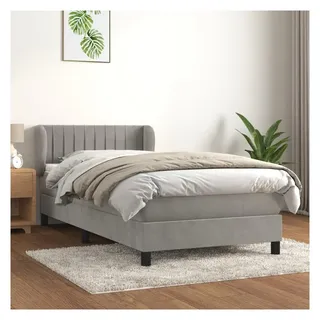 vidaXL Boxspringbett 100 x 200 cm Hellgrau