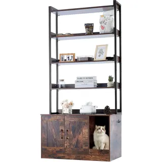 Vevor Katzentoilettengehäuse 85,1 cm x 49,9 cm x 183,9 cm Dunkelbraun