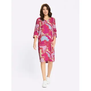 Sieh an! Etuikleid Bedruckt Fuchsia/Zitrone 48