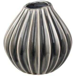 Broste Copenhagen Dekovase WIDE Vase S Keramik Smoked Pearl 15 cm (Vase) grau