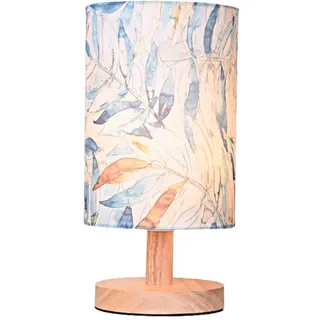 SXYSXYSXY Tischlampe Vintage Holz Nachttischlampe Stoffschirm Modern Klein Tischleuchte holzfuß E27 Schreibtischlampe für Schlafzimmer Wohnzimmer Hotel Café Dekorative D14*H27.5CM,A