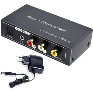AMANKA HDMI ARC Audio Extractor, Digital ARC zu SPDIF Koaxial Optical Cinch L/R Stereo Ausgang 3,5mm 192KHz DAC Konverter Optical Digital HDMI Audio auf Analog für TV DVD PS4 Blu-ray usw