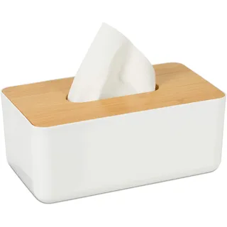 Relaxdays Tücherbox Weiß