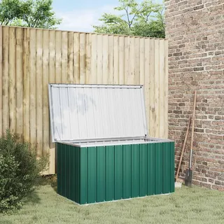 Versear Gartenbox wasserdicht XXL Metall Aufbewahrungsbox Auflagenbox Kissenbox Werkzeugkasten Gartentruhe Metall-Grün-129 x 67 x 65 cm