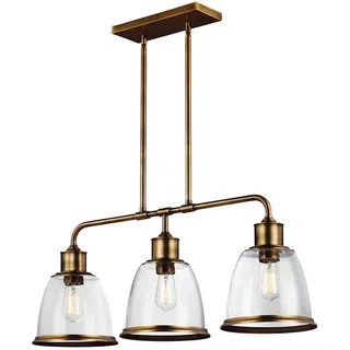 Elstead Lighting Kronleuchter Hobson, Messing, Metall, Glas, 24x91x58 cm, RoHS, Lampen & Leuchten, Innenbeleuchtung, Hängelampen, Kronleuchter