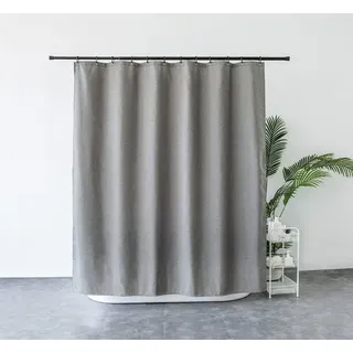 M&W DAS DESIGN Duschvorhang Shower curtains Anti schimmel Waschbar Mit gewicht Schwer Leinen grau Breite 240 cm 240 cm x 200 cm