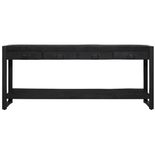Villa Möbel Konsolentisch Zavan (Packung, 1-St., 1 St. Konsolentisch), aus Mangoholz mit schwarzem Metallrahmen und modernen Holzstreifen schwarz 180 cm x 76 cm x 35 cm