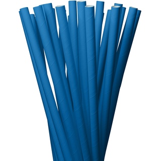 LAGETTO Jumbo Trinkhalme Papier XXL: 8 x 250 mm - 6 Farben 3 Packungsgrößen - Cocktail Strohhalme Papierstrohhalme Papiertrinkhalme (Blau, 500 Stück)