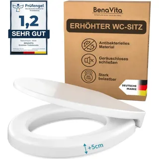 BenaVita Premium WC Sitzerhöhung 5 cm aus Duroplast - Erhöhter Toilettensitz