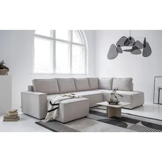 miuform Eckcouch Polyester 8-Sitzer Beige