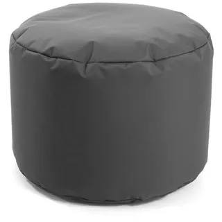 mokebo Pouf Der Ruhepouf (für Garten & Balkon), Sitzhocker Outdoor, Fußhocker, Hocker & Sitzkissen rund Anthrazit schwarz