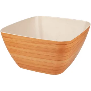 alles-meine.de GmbH Geschirr Motiv & Artikel wählbar 4 Stück - kleine Müslischale/Salatschüssel/Suppenschüssel - Holz Muster - 850 ml / 0,85 Liter - 4 eckig/quadratisch..