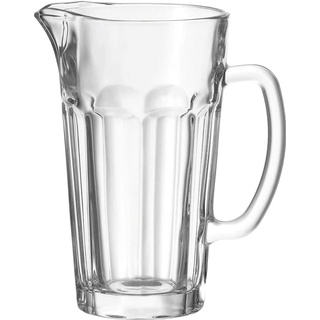 Leonardo Rock Wasser Krug, spülmaschinengeeigneter & handgefertigter Saft Krug aus Glas, Wasser-Karaffe mit Henkel, Höhe 24,2 cm, ∅ 13 cm, 1500 ml, 012996