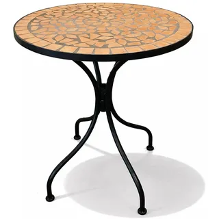 Mojawo Mosaik Tisch Bistrotisch Ø 60 x 70 cm Terrakotta/Orange