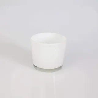INNA-Glas Kleines Windlicht - Glasvase Alena, weiß, 8,5cm, Ø 10cm