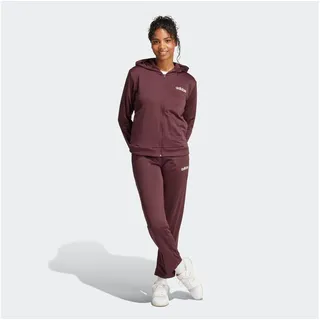 adidas Sportswear Trainingsanzug ESSENTIALS LINEAR (2-tlg), zweiteiliges Set, für Laufen, aus Polyester, mit Rippbündchen rot XS (30/32)