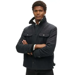 Superdry Merchant Wool Chore Jacke - Navy Herringbone - L