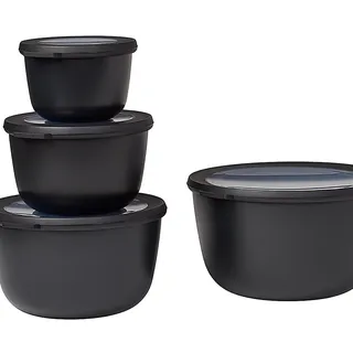 Mepal Frischhaltedose Cirqula rund schwarz 3 l 4-teiliges Set
