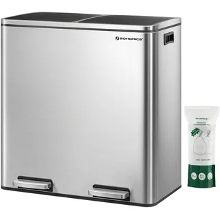 Songmics Mülltrenner 2 x 30 l Silber