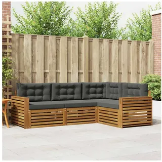 vidaXL Outdoor-Sofagarnitur 4-tlg. Natur/Anthrazit