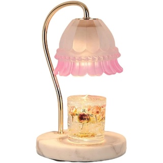 VRBFF Kerzenwärmer-Lampe, elektrischer Wachswärmer mit dimmbarem Kerzenlicht, aromatischen Kerzenschmelzerhaltern und Glühbirne für Heimbüro-Dekorationsgeschenk (Rosa)