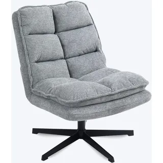 MEUBLE COSY Sessel 360° Drehbar Einzelsofa Faltbar Loungesessel Relaxsessel mit Armlehne Design Drehsessel, Metallbeine, für Wohnzimmer Schlafzimmer, Grau, 65x79.5x85cm