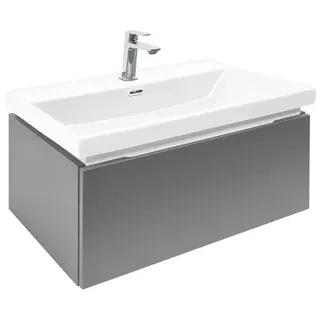 SAT Feel Waschtisch mit Unterschrank und Armatur 60x30x44,8 cm Anthrazit matt SATFEEL60ANTU4BA