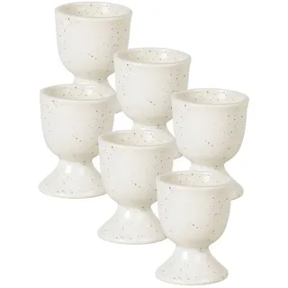 Broste Copenhagen Geschirr-Set NORDIC VANILLA Eierbecher 6,5cm Set6, Steingut beige