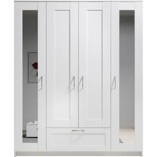 SchlafKONTOR Drehtürenschrank Lepini 156 x 191 x 50 cm Weiß