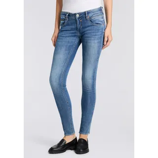 Slim-fit-Jeans HERRLICHER "Touch Slim Denim Light", Damen, Gr. 26, Länge 30, navy blau, Denim/Jeans, Obermaterial: 98% Baumwolle, 2% Elasthan, slim fit lang, Jeans Slim-fit-Jeans, Mid Waist